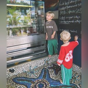 Ziggy Zaza Multi stripe Terry cloth Wide leg Sweatpants Australia Japan